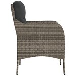 vidaXL Chaises de jardin avec coussins lot de 2 gris résine tressée