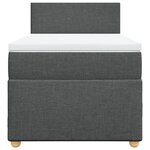 vidaXL Sommier à lattes de lit avec matelas Gris foncé 90x200 cm Tissu