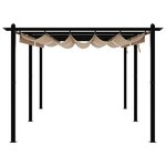 vidaXL Tonnelle de jardin avec toit rétractable taupe 3x6 m aluminium