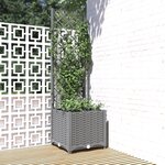 vidaXL Jardinière avec treillis Gris clair 40x40x136 cm PP