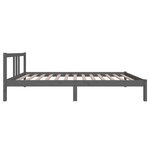 vidaXL Cadre de lit Gris Bois massif 100x200 cm