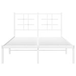 vidaXL Cadre de lit métal avec tête de lit blanc 120x200 cm