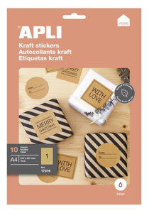 Étiquettes Kraft Jet D'Encre 210X297 10 Feuilles