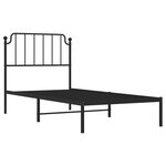 vidaXL Cadre de lit métal avec tête de lit noir 90x200 cm