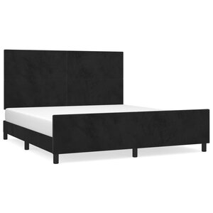 vidaXL Cadre de lit avec tête de lit Noir 160x200 cm Velours
