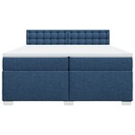 vidaXL Sommier à lattes de lit avec matelas Bleu 200x200 cm Tissu