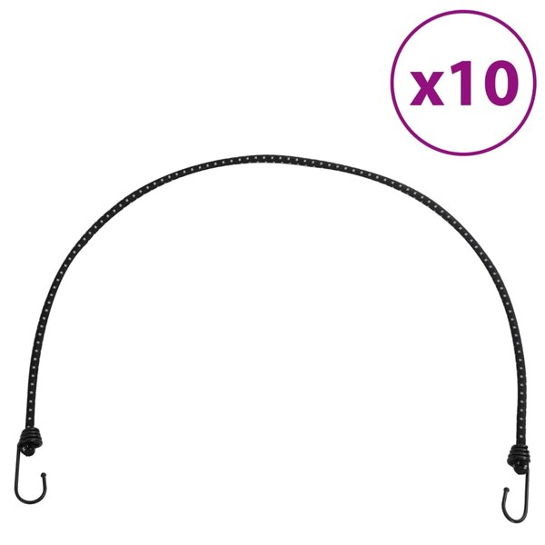 vidaXL Cordes élastiques avec bandes réfléchissantes et crochets 10Pièces