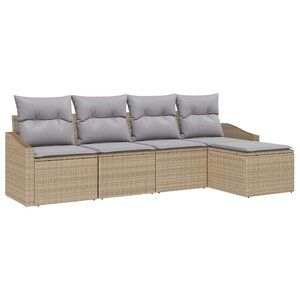 vidaXL Ensemble de Canapés 5 Pièces Beige et Gris clair polyrotin