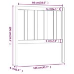 vidaXL Tête de lit Blanc 106x4x100 cm Bois massif de pin