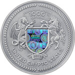 Pièce de monnaie en Argent 1.000 Satoshi g 62.2 (2 oz) Millésime 2023 United Crypto States BINARY EAGLE