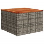 vidaXL Table de jardin gris 55x55x37 cm résine tressée et bois acacia