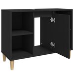 vidaXL Meuble d'évier noir 80x33x60 cm bois d'ingénierie