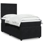 vidaXL Sommier à lattes de lit avec matelas Noir 90x190 cm Velours