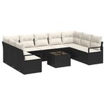 vidaXL Ensemble de Canapé de Jardin 9 Pièces avec Coussins Rattan Poly Brun