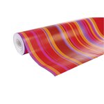 Rouleau papier cadeau alliance l70 cm x 50 m fantaisie rayures orange/rose clairefontaine