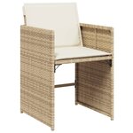 vidaXL Chaises de jardin avec coussins lot de 4 beige résine tressée