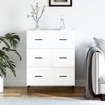 vidaXL Buffet Blanc brillant 69 5x34x90 cm Bois d'ingénierie