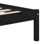 vidaXL Cadre de lit Noir Bois de pin massif 140x190 cm