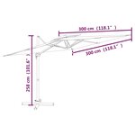 vidaXL Parasol cantilever à double toit Taupe 300x300 cm