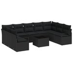Ensemble de Canapés de Jardin vidaXL de 10 Pièces avec Coussins Beige Poly Rattan