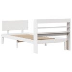 vidaXL Cadre de lit avec tête de lit blanc 90x200cm bois de pin massif