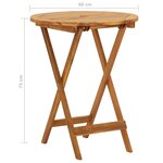 vidaXL Mobilier de bistro pliable 3 Pièces Bois d'acacia solide