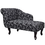 vidaXL Chaise longue Noir et blanc Tissu