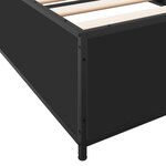 vidaXL Cadre de lit noir 90x190 cm bois d'ingénierie et métal
