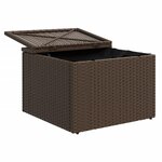 vidaXL Tabouret de jardin avec coussin brun 55x55x37 cm résine tressée
