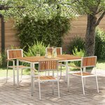 Ensemble repas jardin vidaXL 5 pièces en bois d'acacia massif