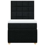 vidaXL Sommier à lattes de lit avec matelas Noir 90x190 cm Tissu