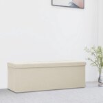 vidaXL Banc de rangement pliable Blanc crème Faux lin