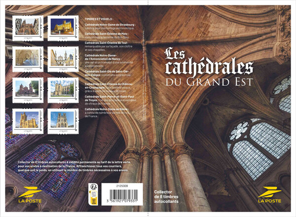 Collector 8 timbres - Les cathédrales du Grand Est - Lettre Verte