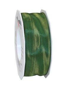 Ruban de soie acetat laitonné lyon 25-m-rouleau 40 mm vert foncé