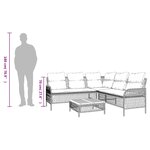 vidaXL Canapés de jardin 2 Pièces avec coussins Noir Résine tressée