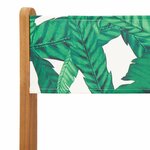 vidaXL Ensemble de bistro 3 Pièces motif de feuilles tissu et bois massif