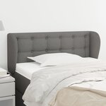 vidaXL Tête de lit avec oreilles Gris foncé 93x23x78/88 cm Tissu