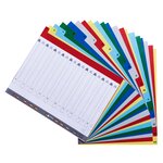 Intercalaires Imprimés Alphabétique Pp Couleurs 12/100e - 20 Positions - A4+ - Assorties Vives - X 20 - Exacompta