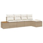 vidaXL Ensemble de canapé de jardin 5 pièces avec coussins beige en poly rotin