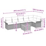 vidaXL Ensemble de canapé de jardin 7 pièces avec coussins Beige Poly Rattan Acacia
