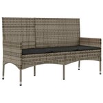 vidaXL Salon de jardin 4 Pièces avec coussins Gris Résine tressée