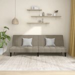 vidaXL Canapé-lit à 2 places gris clair velours