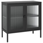 vidaXL Buffet noir 70x35x70 cm verre et acier