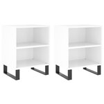 vidaXL Tables de chevet 2Pièces blanc brillant 40x30x50cm bois ingénierie