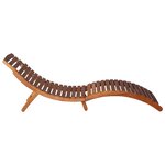 vidaXL Chaise longue avec table Bois d'acacia massif Marron