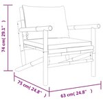 vidaXL Salon de jardin 3 Pièces avec coussins blanc crème bambou