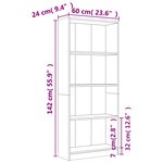 vidaXL Bibliothèque 4 niveaux Sonoma gris 60x24x142 cm