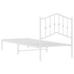 vidaXL Cadre de lit métal avec tête de lit blanc 90x200 cm