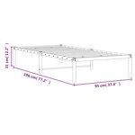 vidaXL Cadre de lit métal blanc 90x190 cm