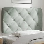 vidaXL Coussin de tête de lit gris clair 90 cm velours